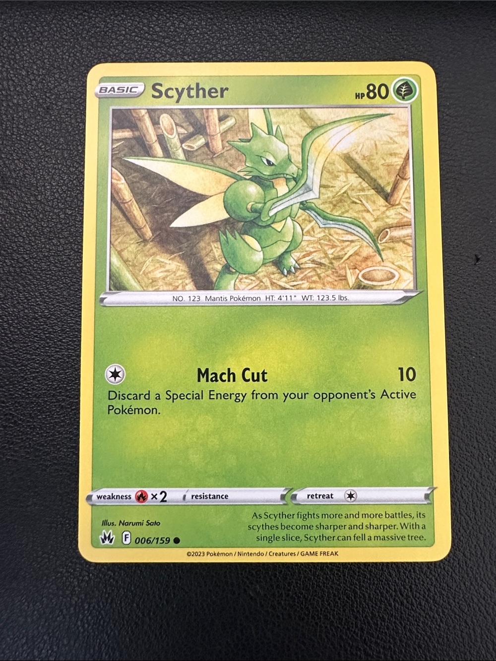 Pokémon Scyther Trading Card - Green